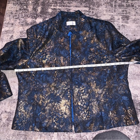 Erin London Blue and Gold Women's Jacket - Picture 5 of 12